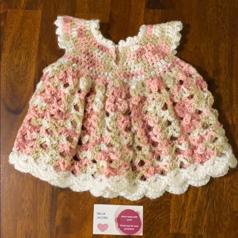 New 0 to 6 month baby dress. Handmade! - Picture 4 of 8